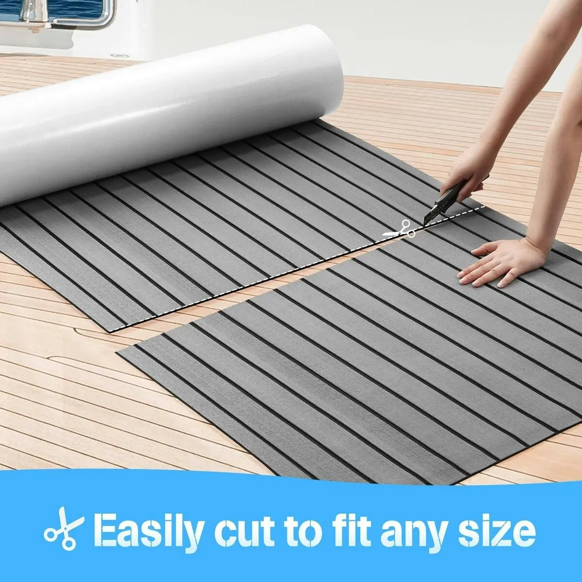 Ausway Marine Carpet Boat Flooring EVA Foam Decking Sheet Matting Non Slip Mat Covering Yacht Pad Dark Grey Bevel Design