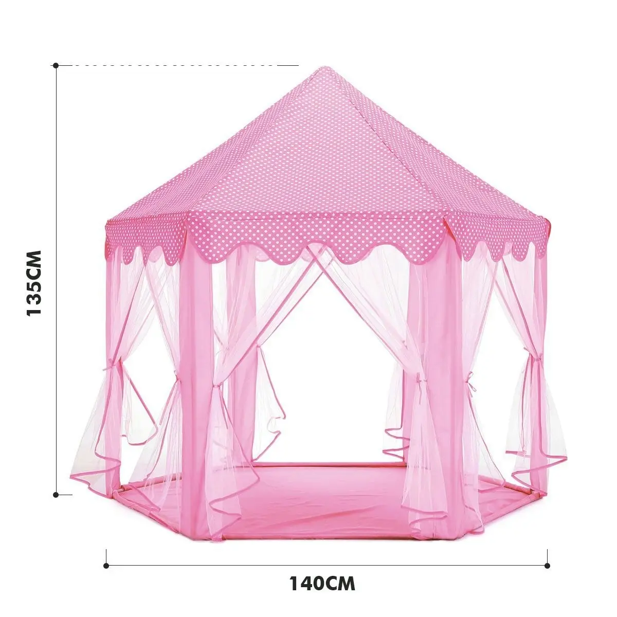 Ausway Kids Princess Castle Play Tent Hexagonal Play House Outdoor Indoor Playhouse Pink