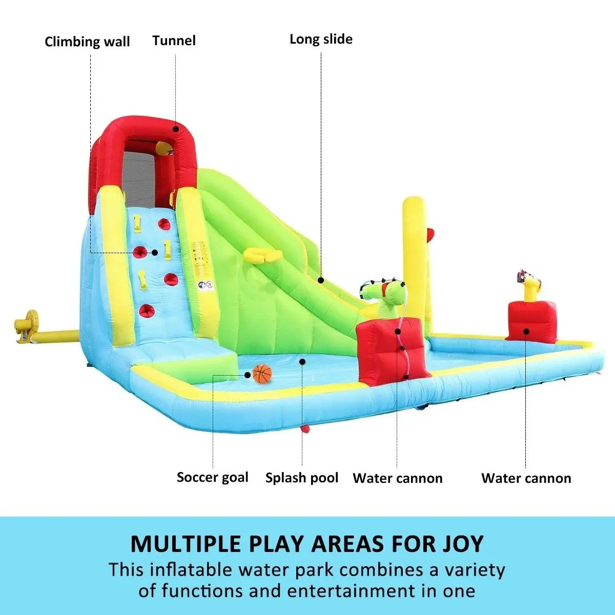 Kidbot Inflatable Water Park Water Slide Jump Castle Pool Outdoor Toy Bouncer Play Centre