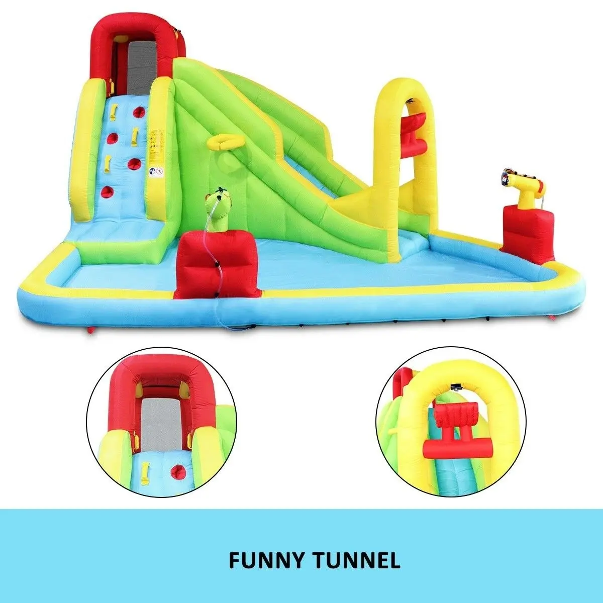 Kidbot Inflatable Water Park Water Slide Jump Castle Pool Outdoor Toy Bouncer Play Centre