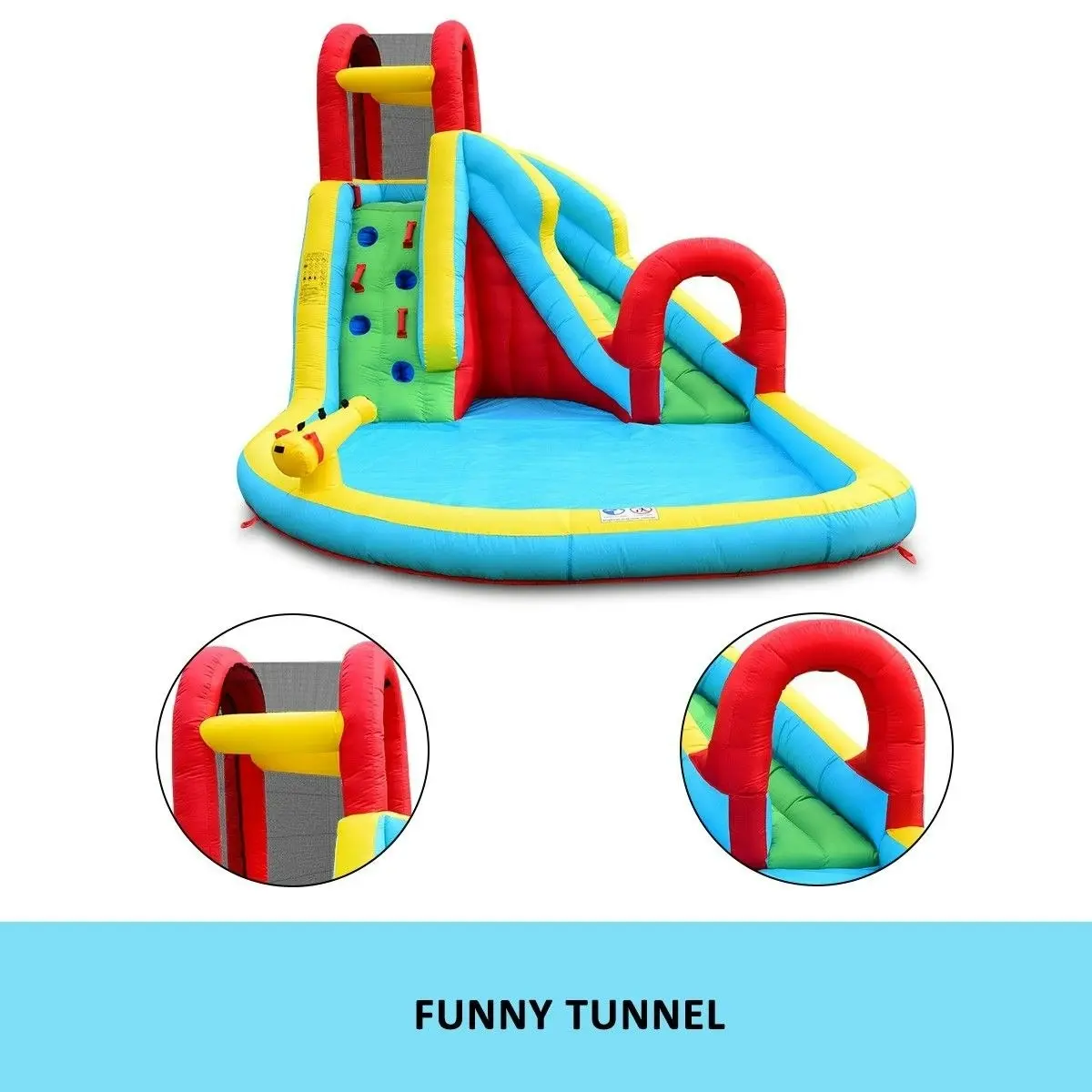 Kidbot All in One Inflatable Water Park Water Slide Jump Castle Blow Up Pool Bouncer House For Kids