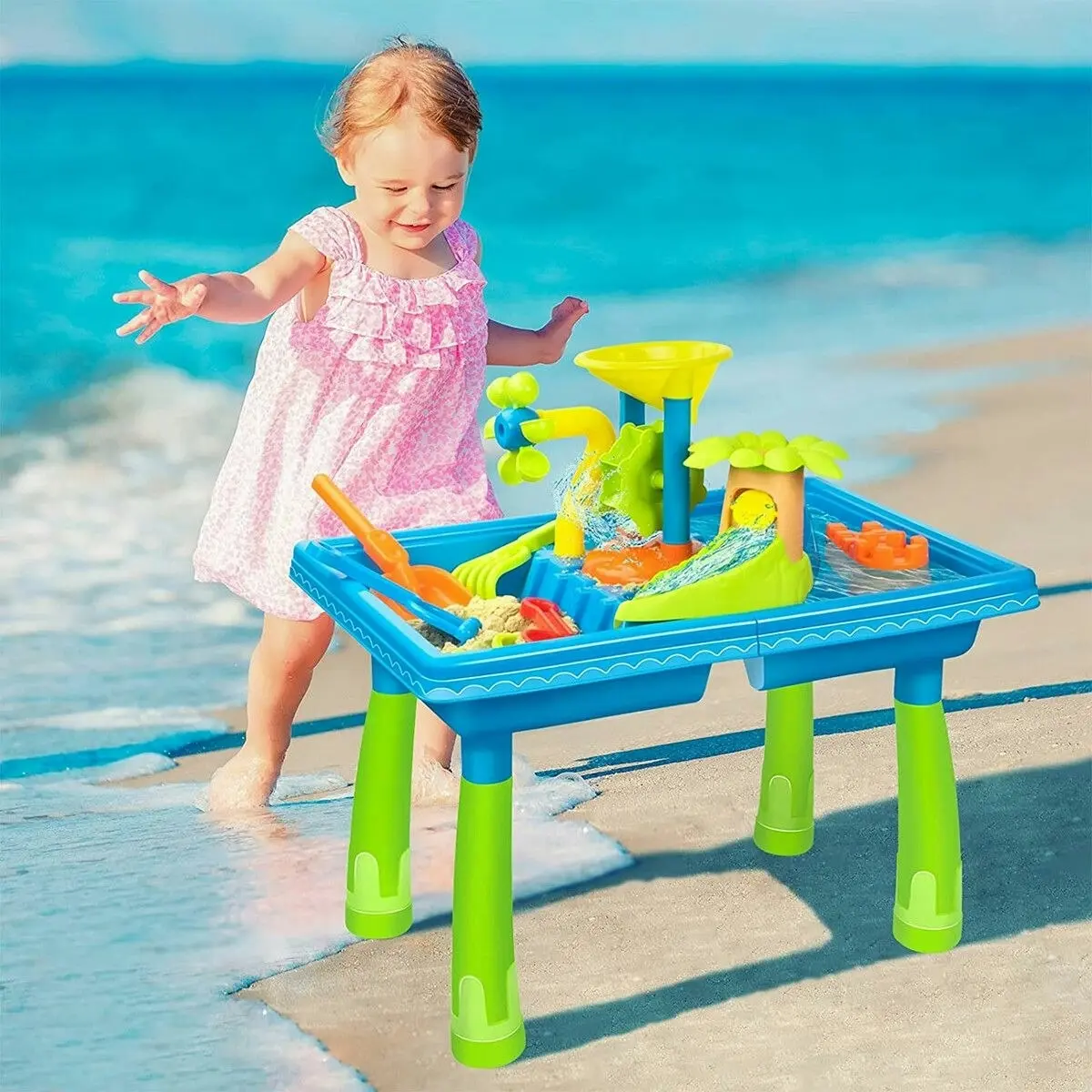 Ausway 2in1 Water Sand Table Kid Sandpit Beach Play Swimming Pool Toys Outdoor Activity Pretend Set