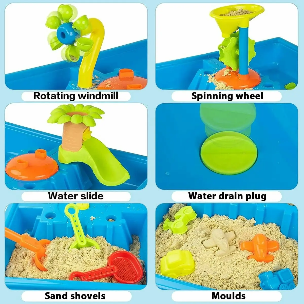 Ausway 2in1 Water Sand Table Kid Sandpit Beach Play Swimming Pool Toys Outdoor Activity Pretend Set