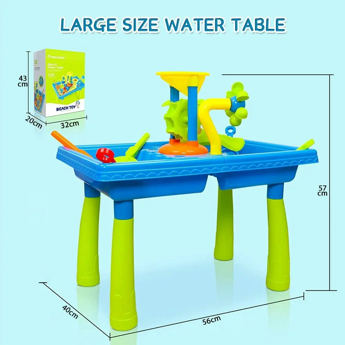 Ausway 2in1 Water Sand Table Kid Sandpit Beach Play Swimming Pool Toys Outdoor Activity Pretend Set