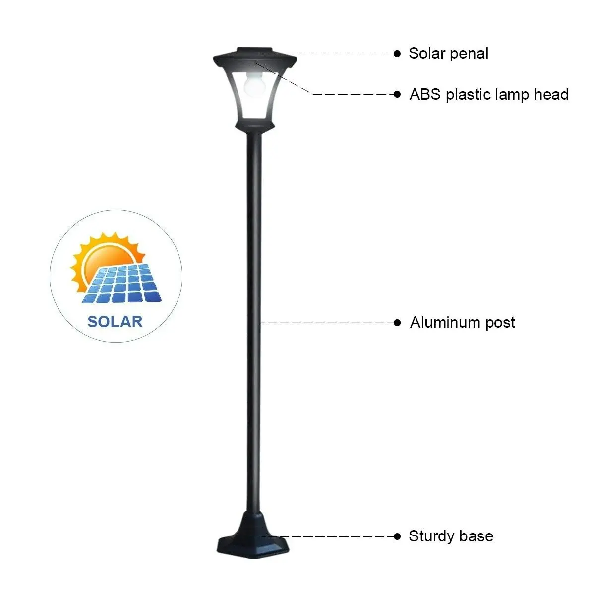 Ausway Deluxe Outdoor Solar Lights Garden Lamp Post