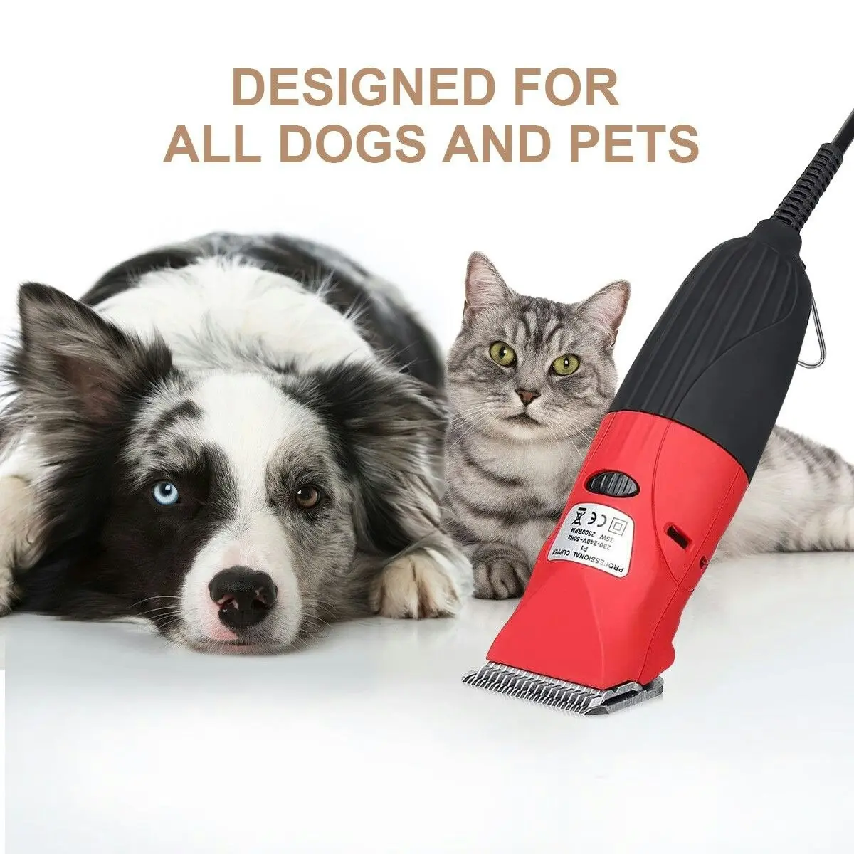 petscene 35W Electric Pet Hair Clipper Cutter Trimmer Shaver Grooming Kit for Dog Cat with 3m Power Cable