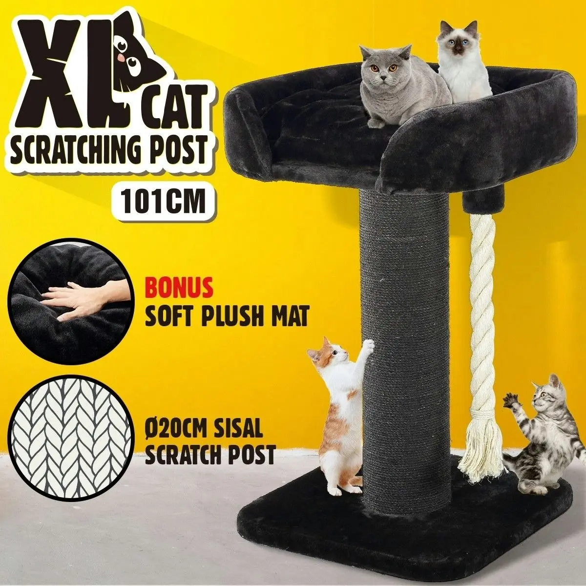 Pet Scene 101CM Cat Scratcher Pet Climbing Frame Scratching Post Tree