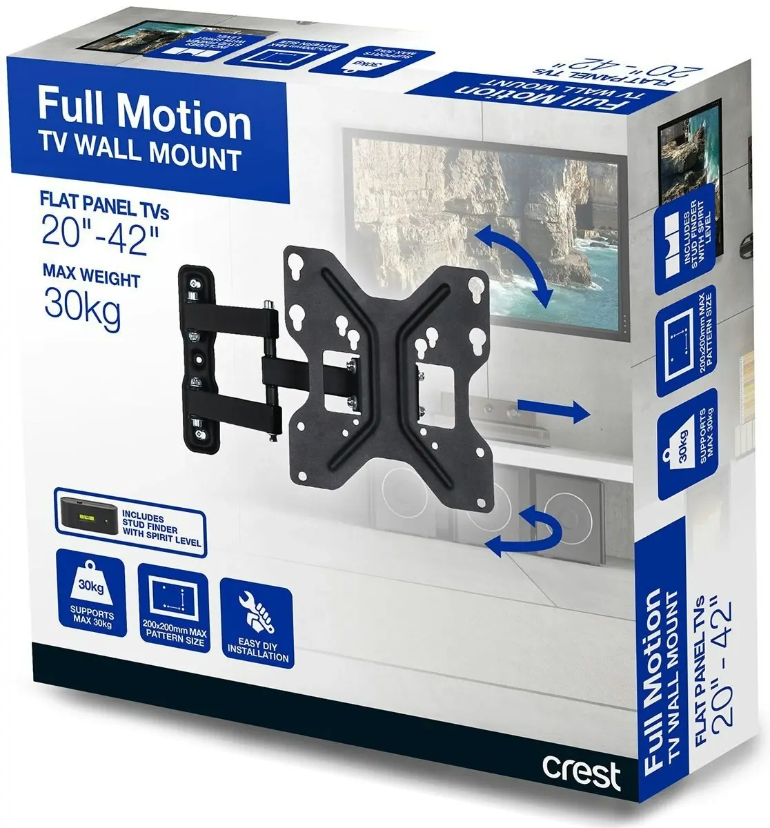 Crest Full-Motion TV Wall Mount for 20 to 42 Inch TVs