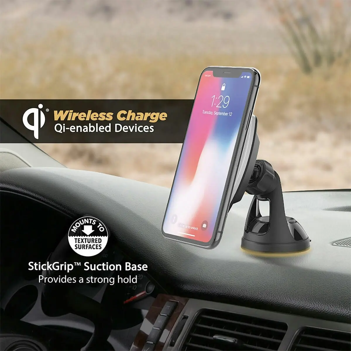 Scosche MagicMount Pro Charge with QI Dash Window Mount