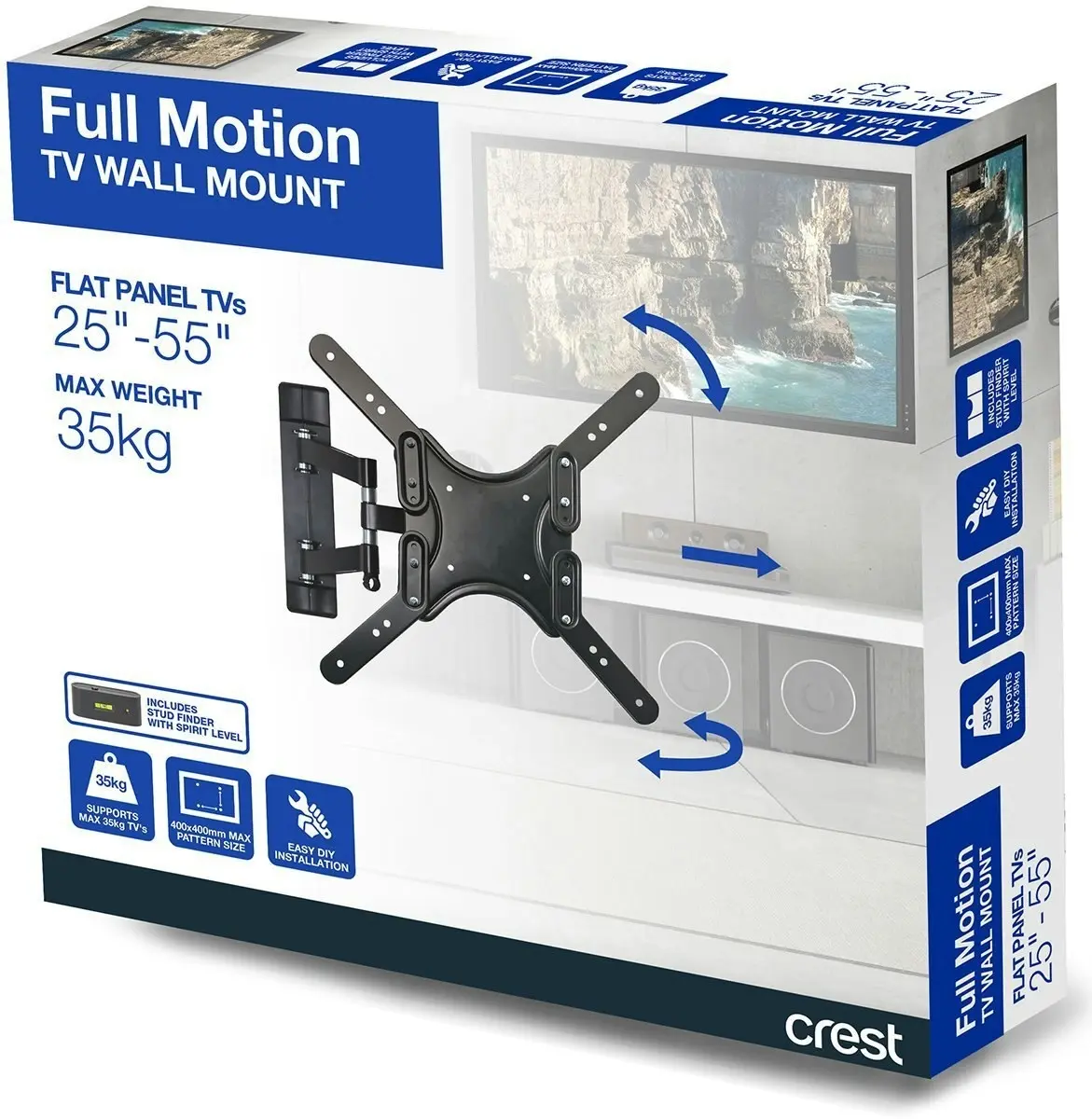 Crest Full-Motion TV Wall Mount for 25 to 55 Inch TVs