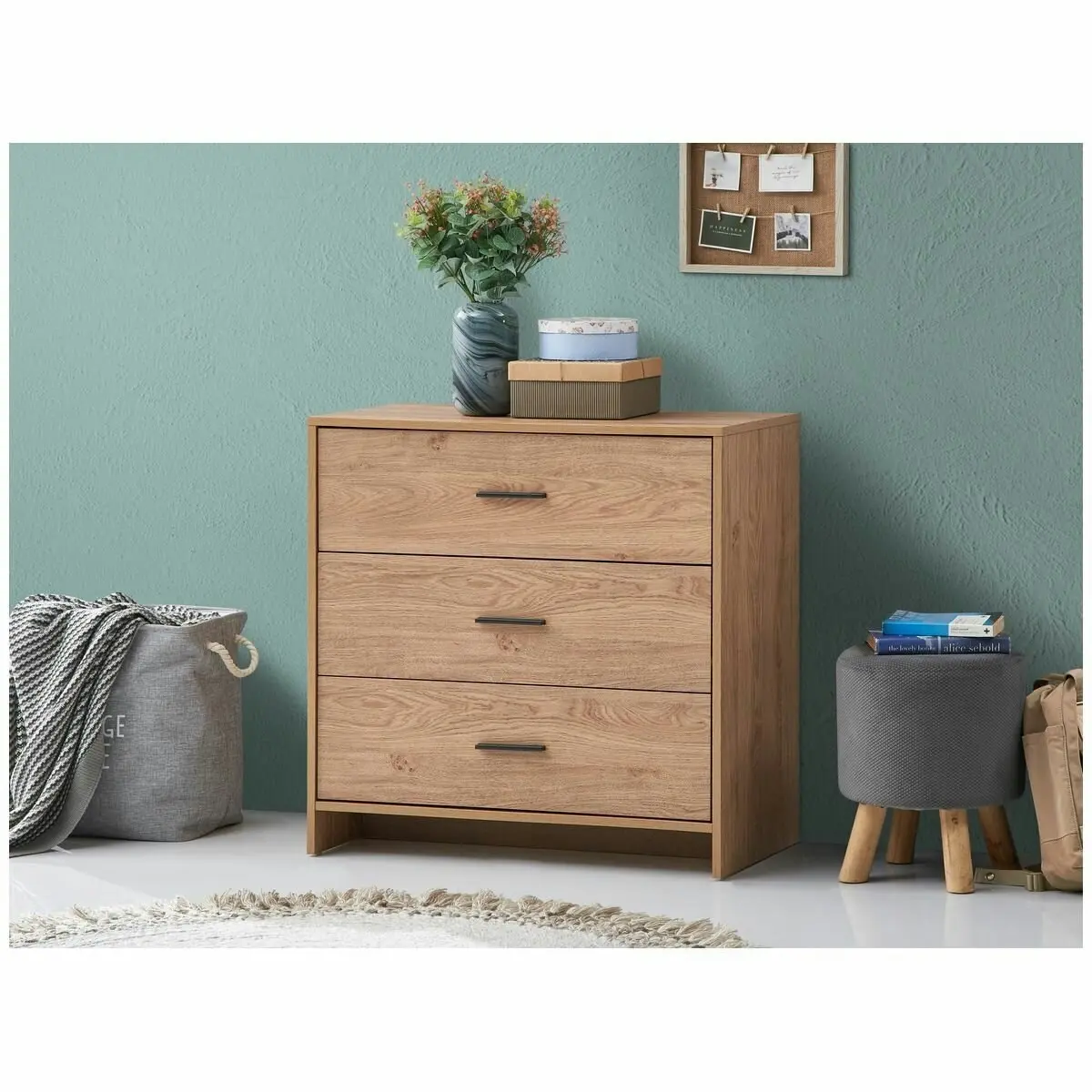 Ostro Furniture Ostro Cody Three Drawer Lowboy Mid Tone Oak