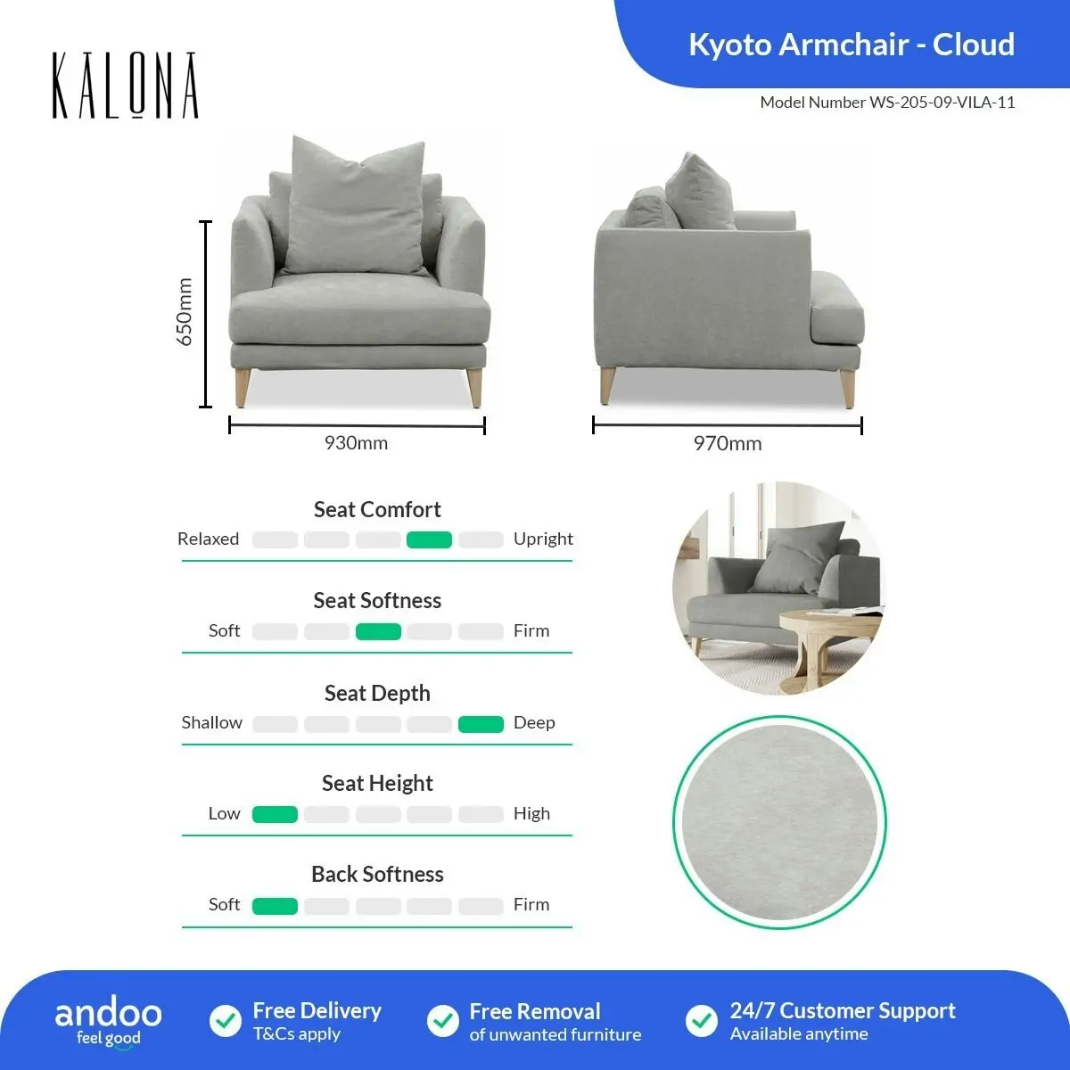 Kalona KYOTO Armchair Cloud