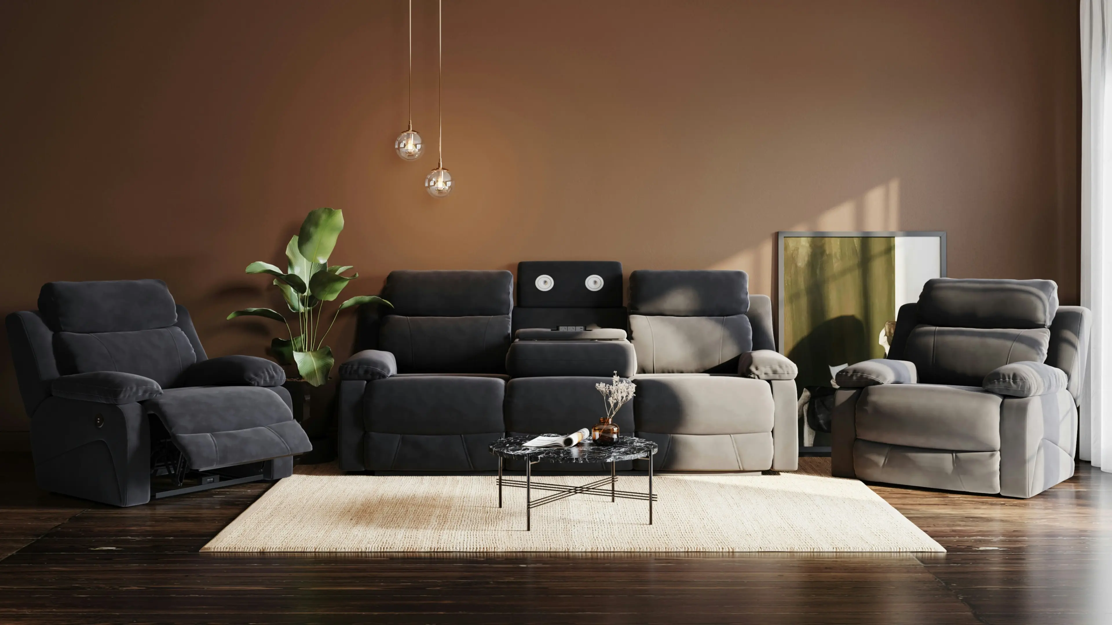 Ostro Furniture Ostro Gosford Electric Reclining Sofa Set