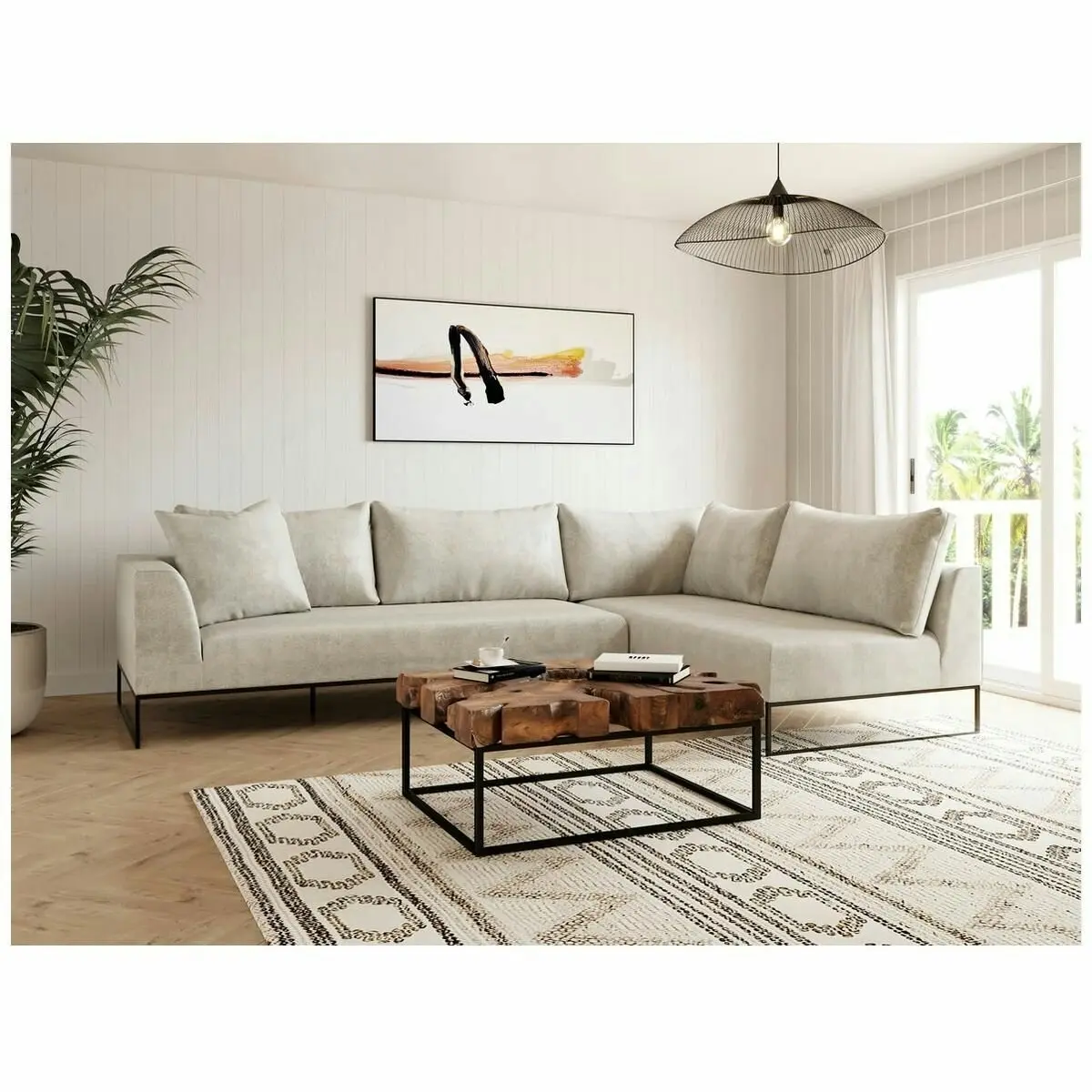 Kalona Vaeroy Modular Four Seater Left Facing Sofa Pearl