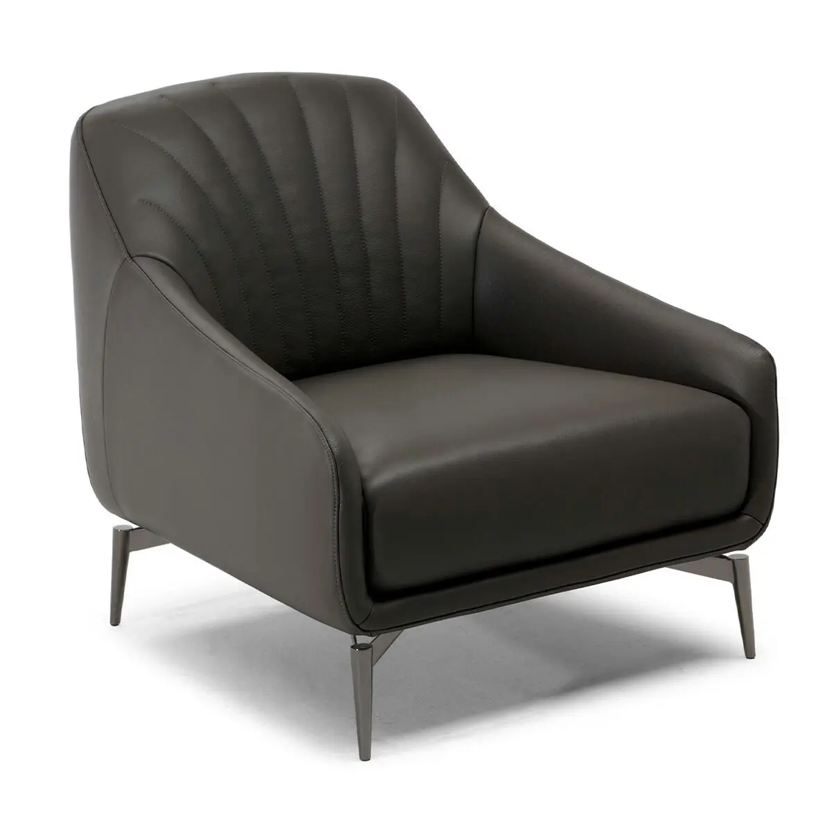 Natuzzi Editions Felicita Charcoal Armchair Leather