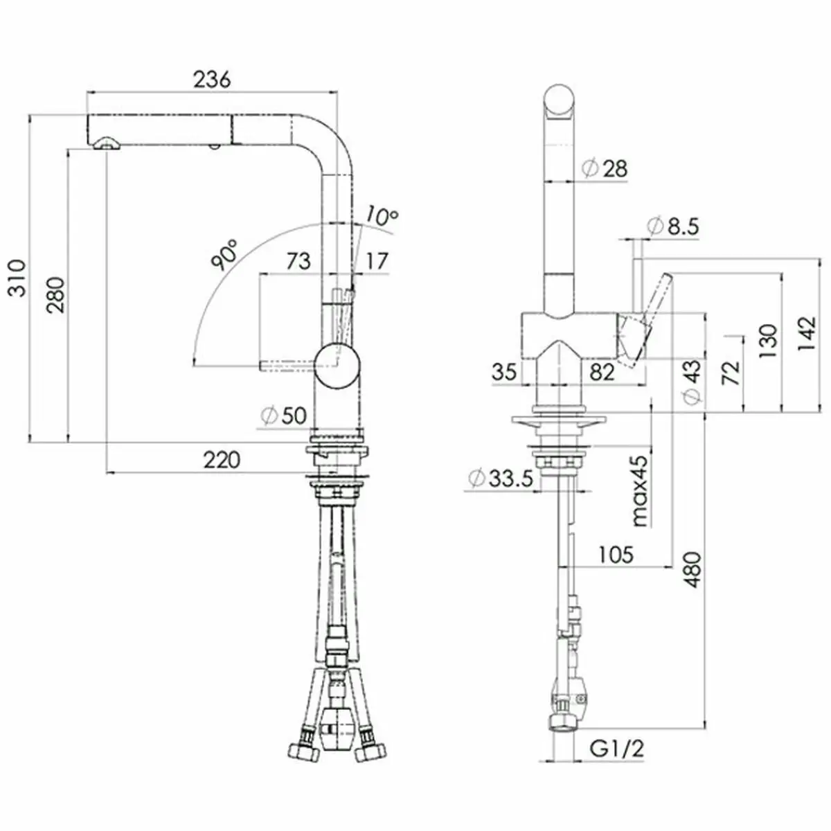 Franke Active Plus Pull Out Mixer Tap