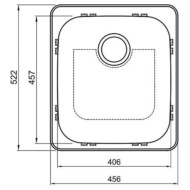 Abey The Leichardt 45L Single Inset Skinny Laundry Tub with Overflow