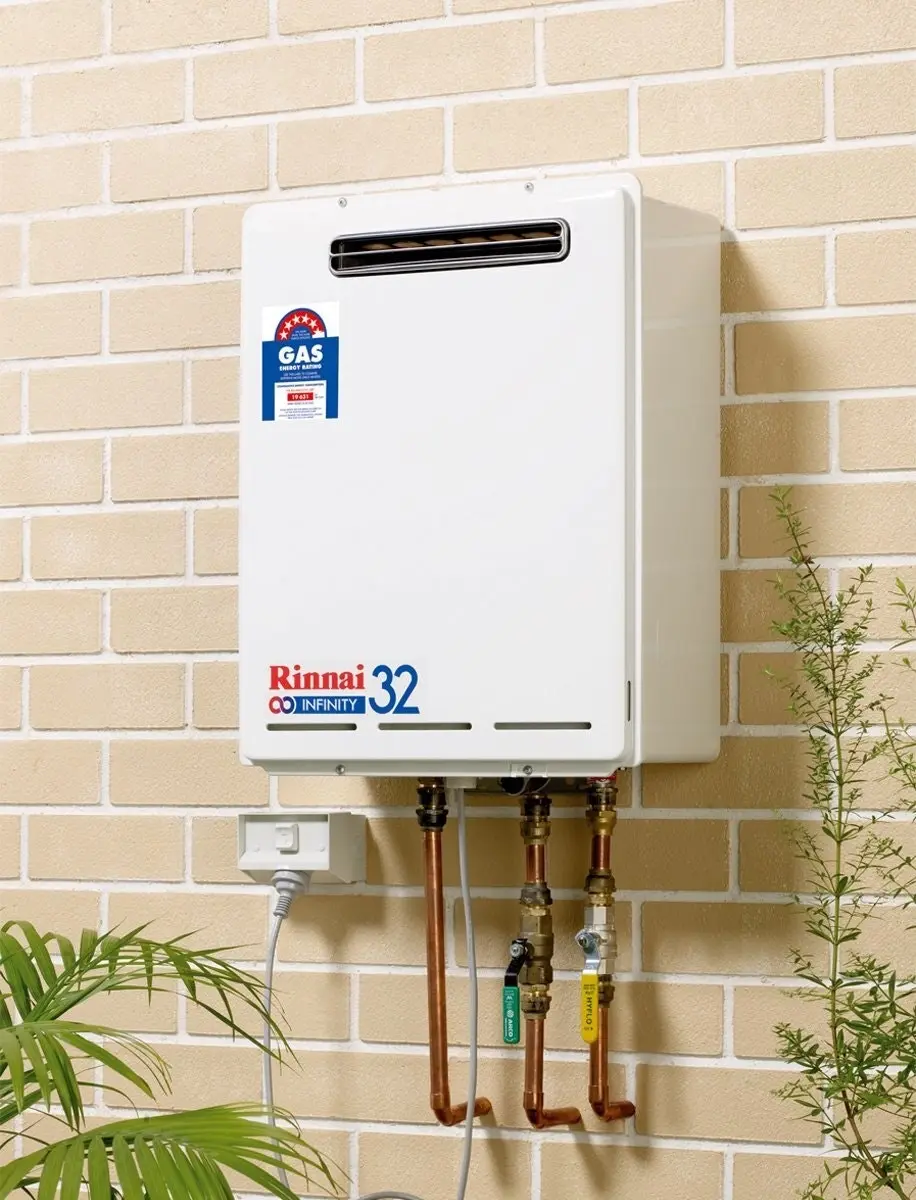 Rinnai 32L Continuous Flow 50-degree Hot Water System Natural Gas