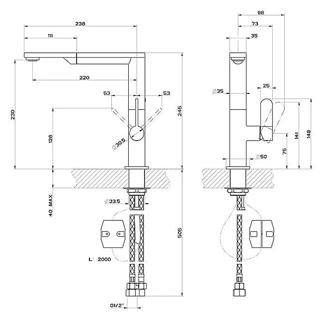 Gessi Emporio Emporio Pull Out Kitchen Mixer Tap