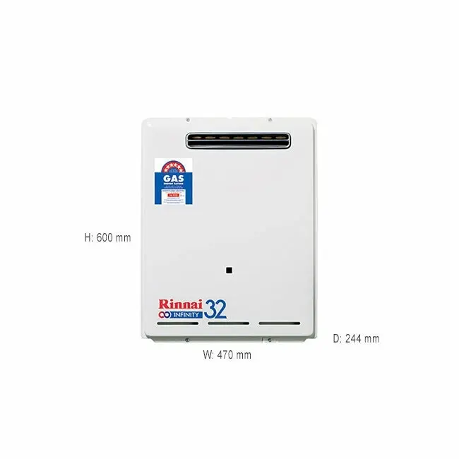 Rinnai 32L Continuous Flow 60-degree Hot Water System Natural Gas