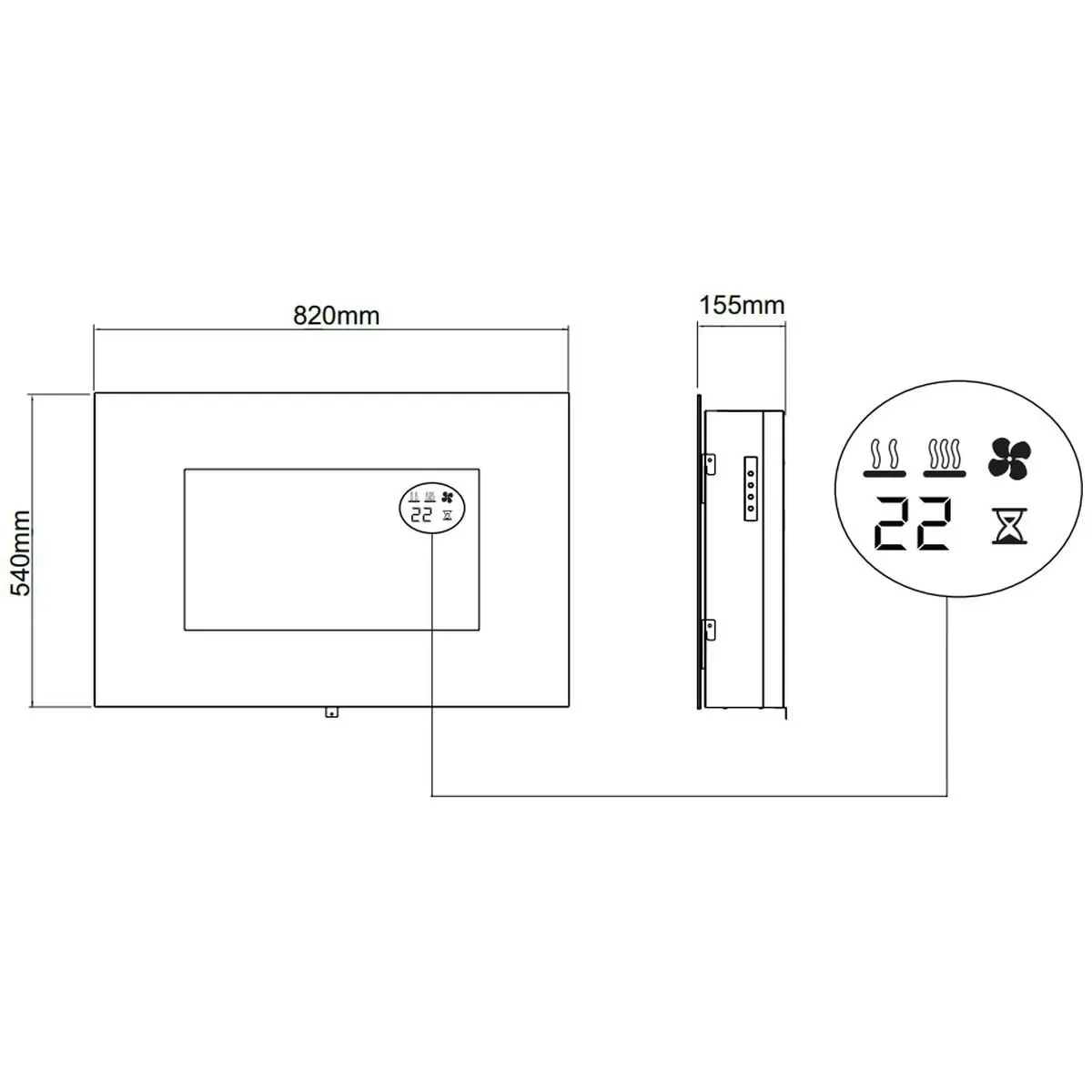 Dimplex Toluca Deluxe Wall Mounted Electric Fire Heater