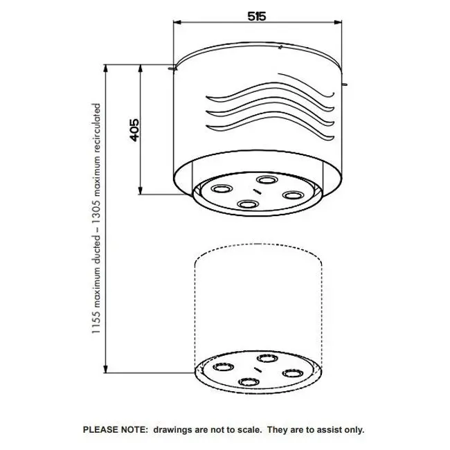 SMEG 52cm Classic Aesthetic Island Rangehood