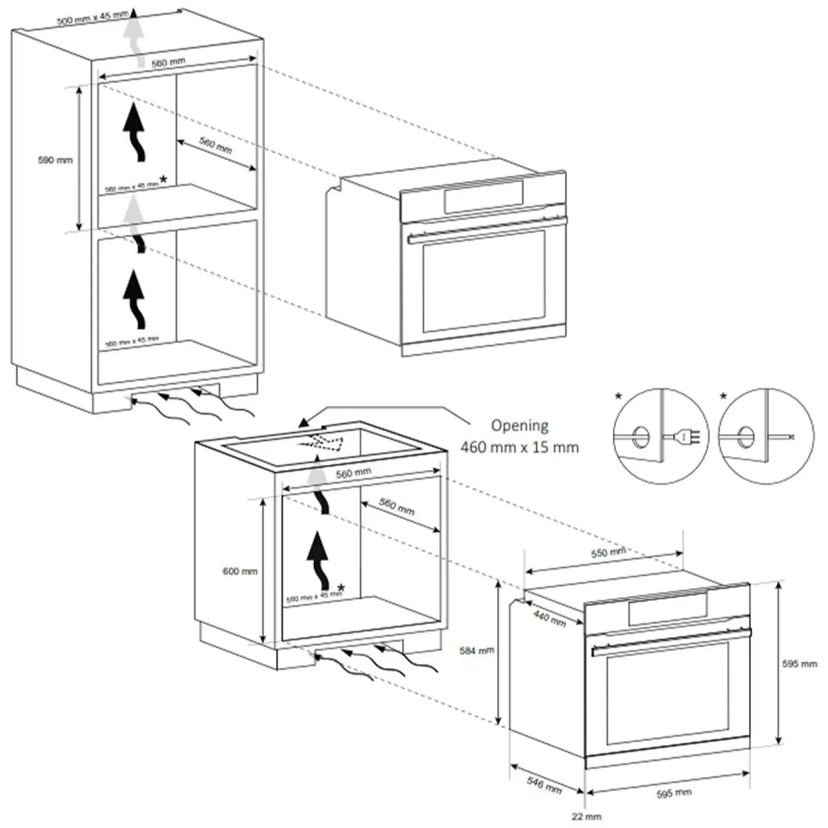 Haier 60cm Self-Cleaning Oven with Rotisserie