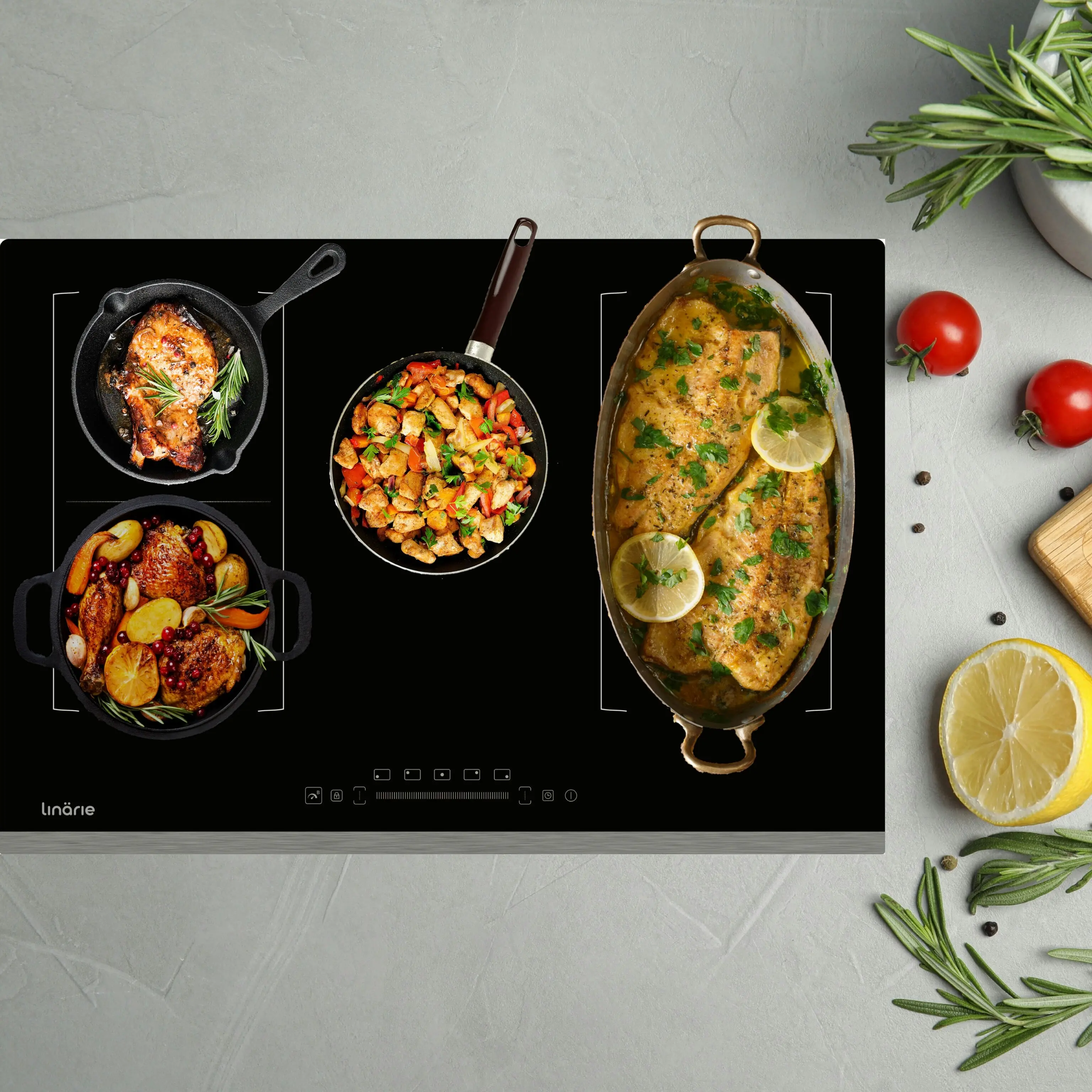 Linarie 77cm 4 Zone Induction Double Flex Zone Cooktop