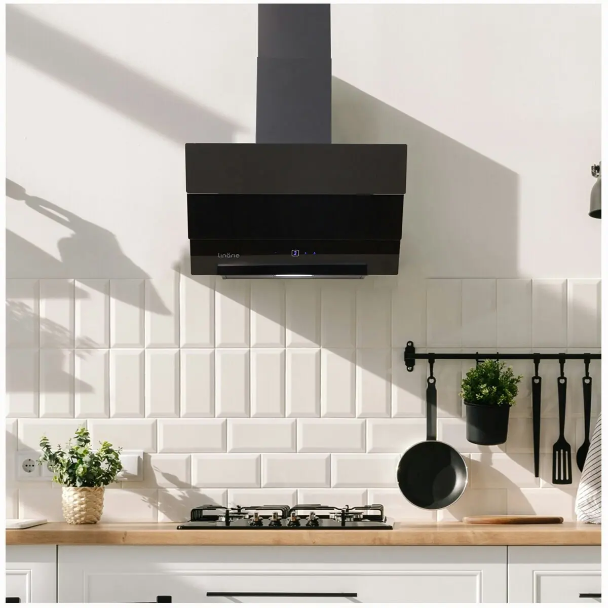 Linarie 60cm Gruissan Black Canopy Rangehood