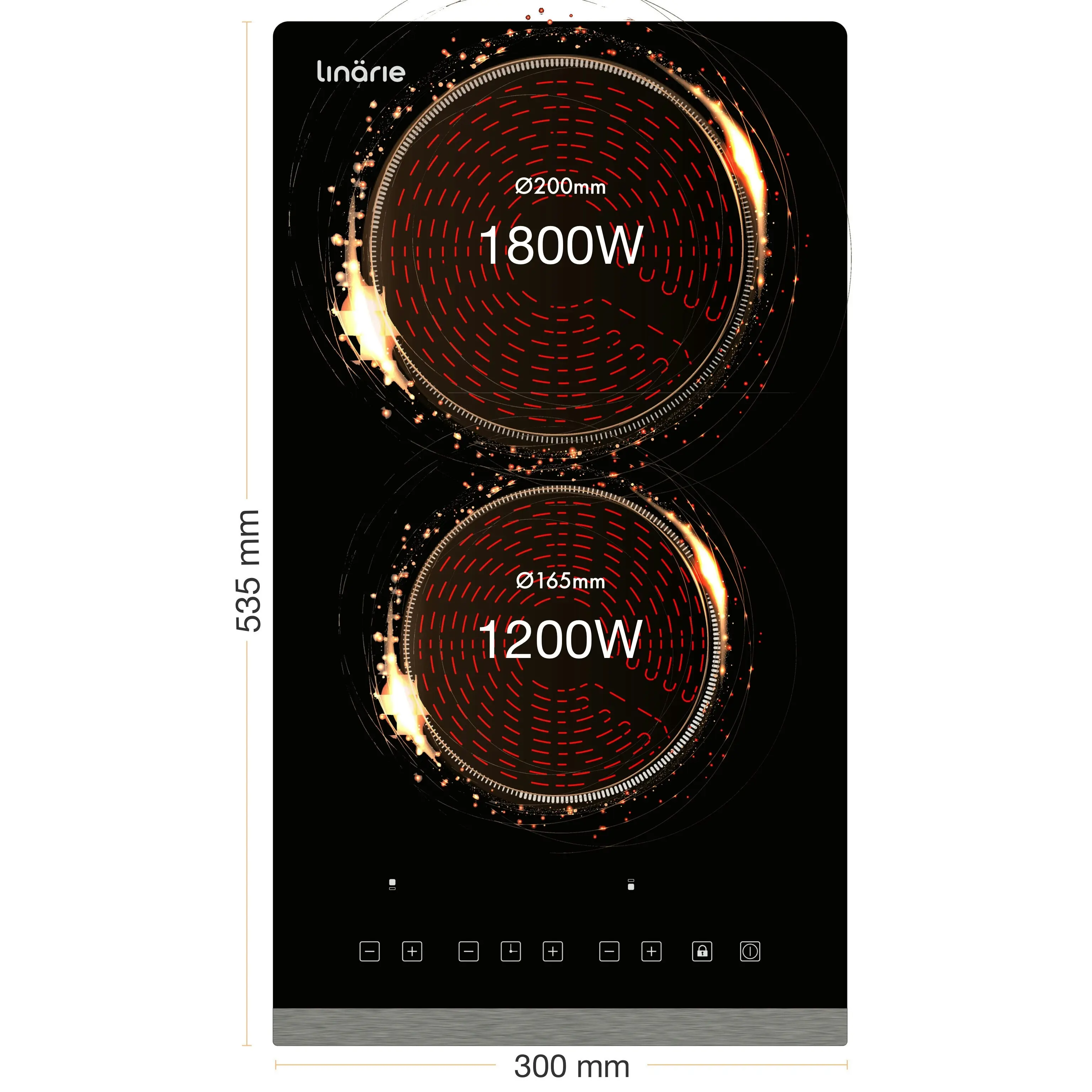 Linarie 30cm Domino 2 Burner Ceramic Cooktop