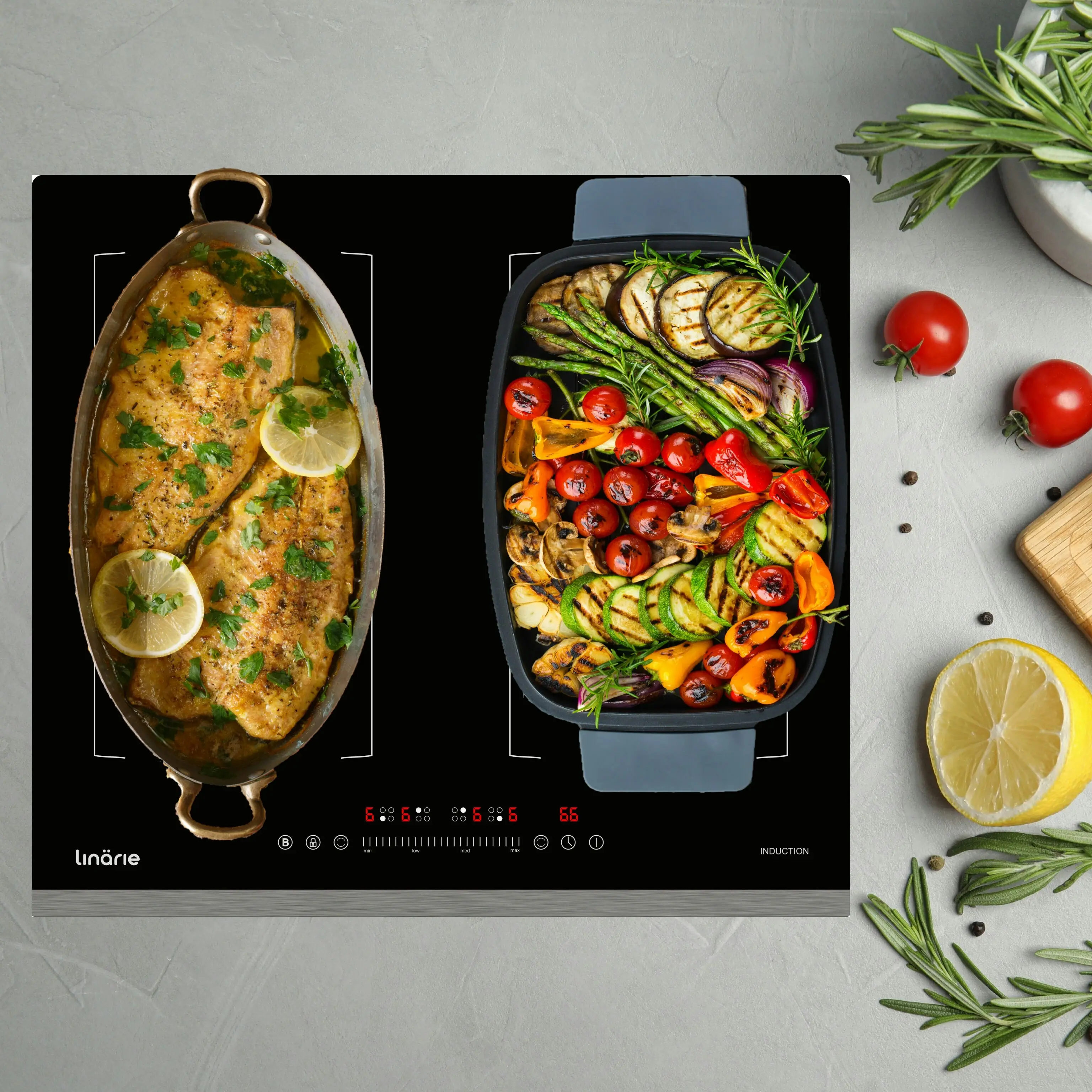 Linarie 60cm 4 Zone Induction Cooktop with Double Flex Zone