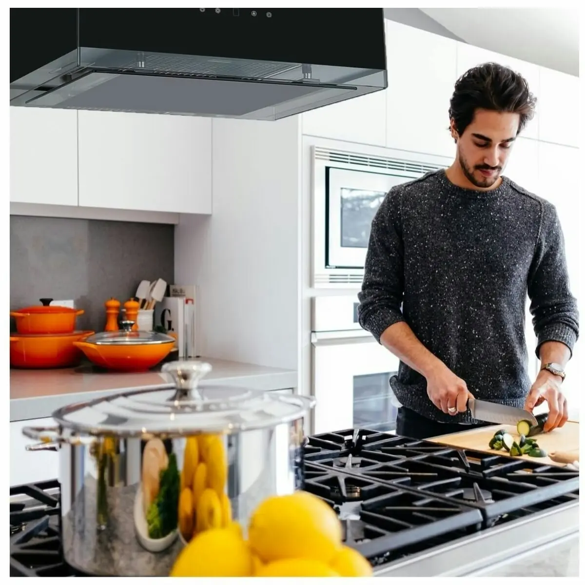 Linarie 50cm Island Rangehood Black