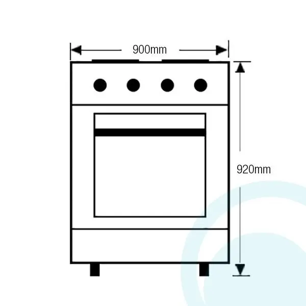 Euromaid 90cm Dual Fuel Freestanding Oven & 90cm Canopy Rangehood Pack