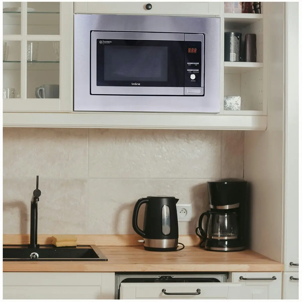 Linarie 20L Solo Flatbed Built In Microwave Oven and Trim Kit