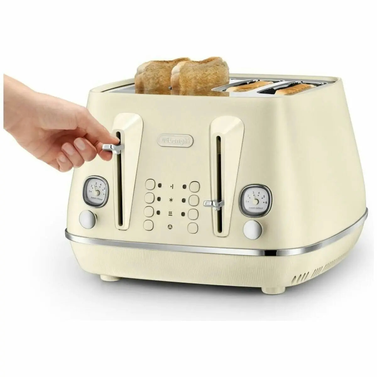 De'Longhi Distinta Perla Four Slice Toaster Lemon