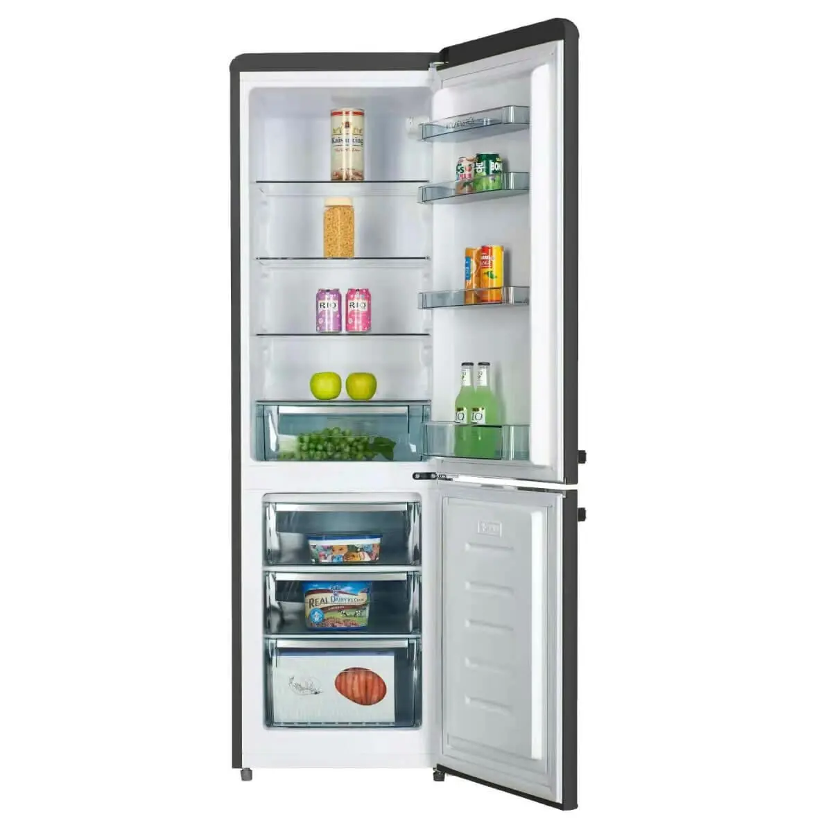 Linarie Annecy 242L Retro Bottom Mount Fridge Black