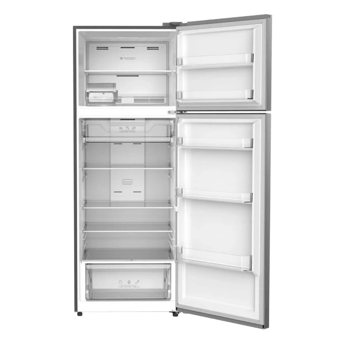 Esatto 413L Top Mount Frost Free Fridge Stainless Steel