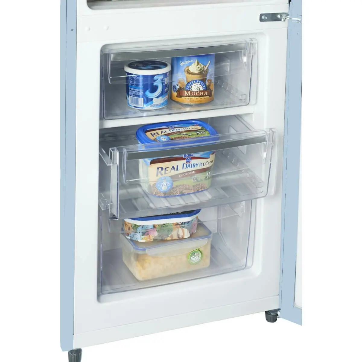 Linarie Annecy 242L Retro Bottom Mount Fridge Blue