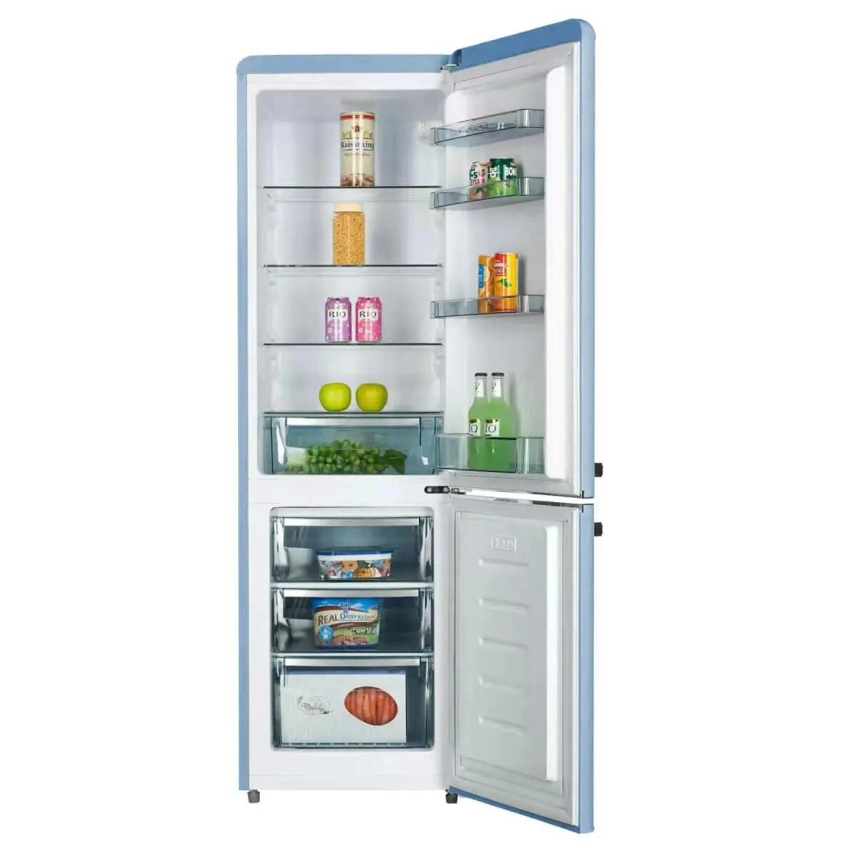 Linarie Annecy 242L Retro Bottom Mount Fridge Blue