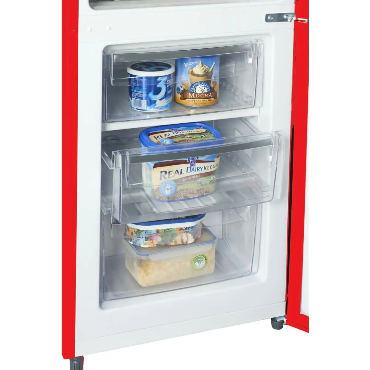 Linarie Annecy 242L Retro Bottom Mount Fridge Red