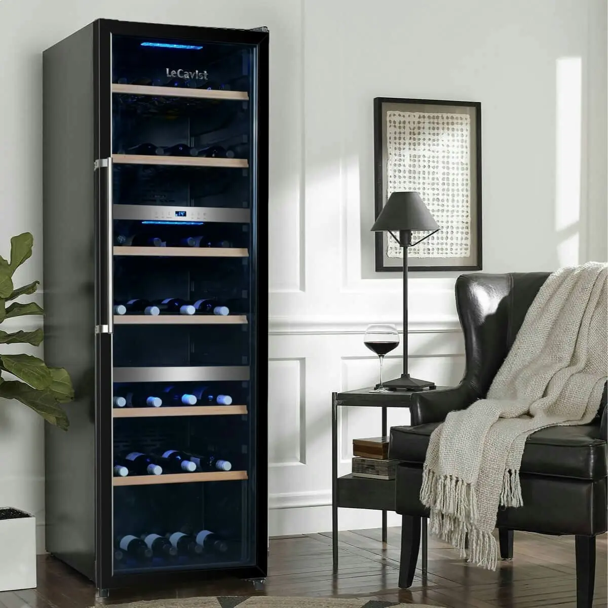 Lecavist 140 Bottle Triple Zone Wine Fridge Black