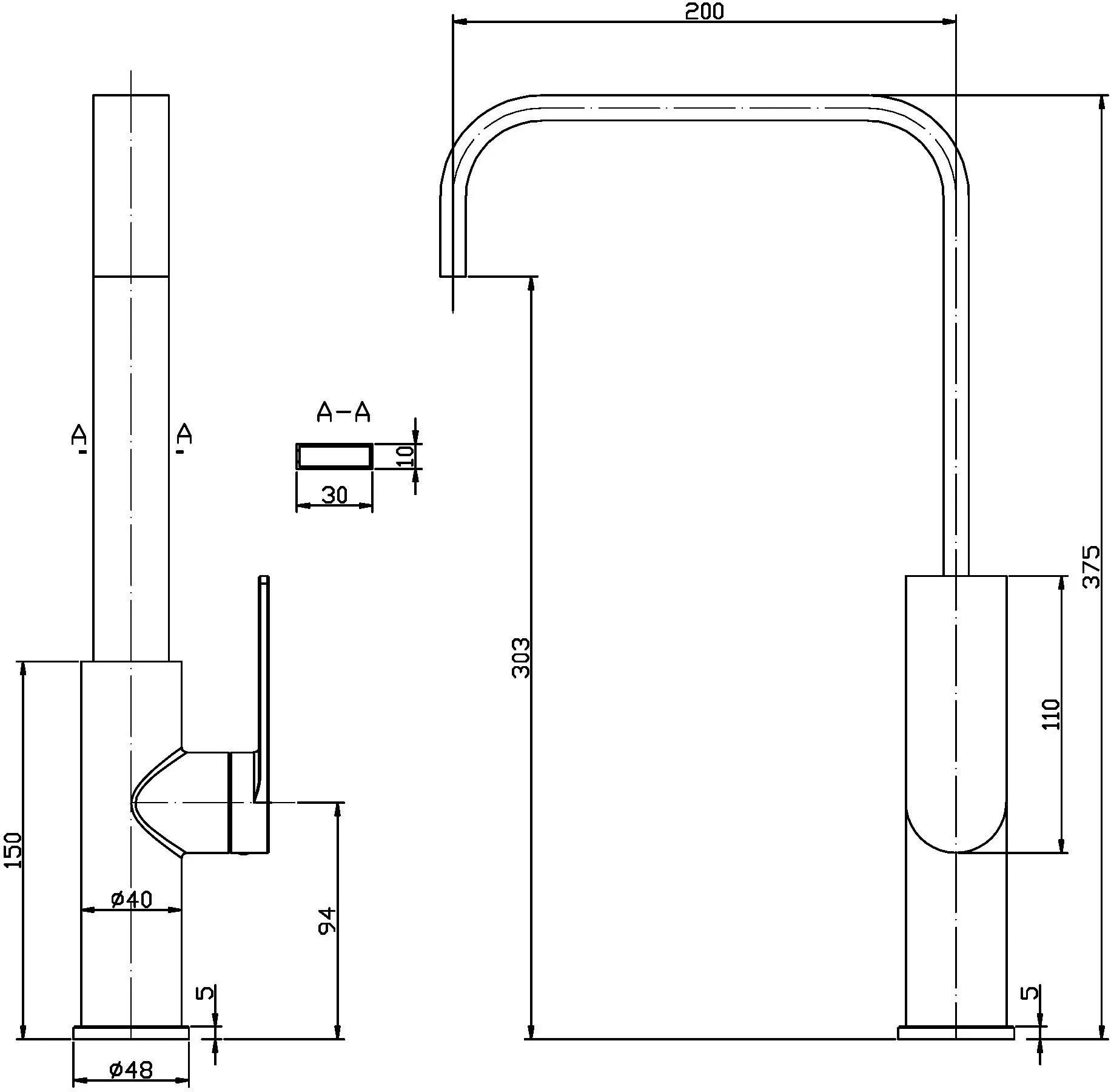 Casa Gooseneck Sink Mixer Mixer Tap Chrome CASA1001