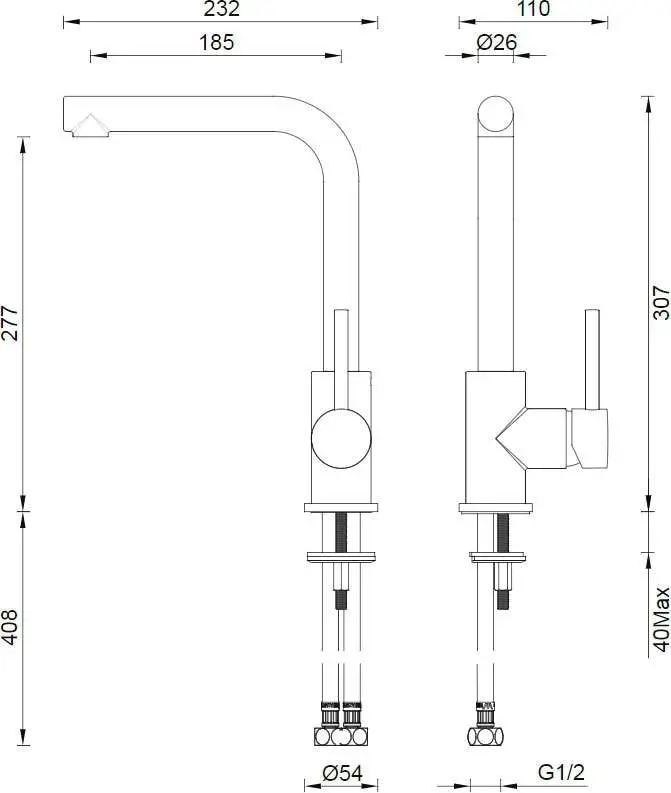 Abey Gareth Ashton Brushed Brass Lucia Sidelever Mixer Tap 3K2-BB