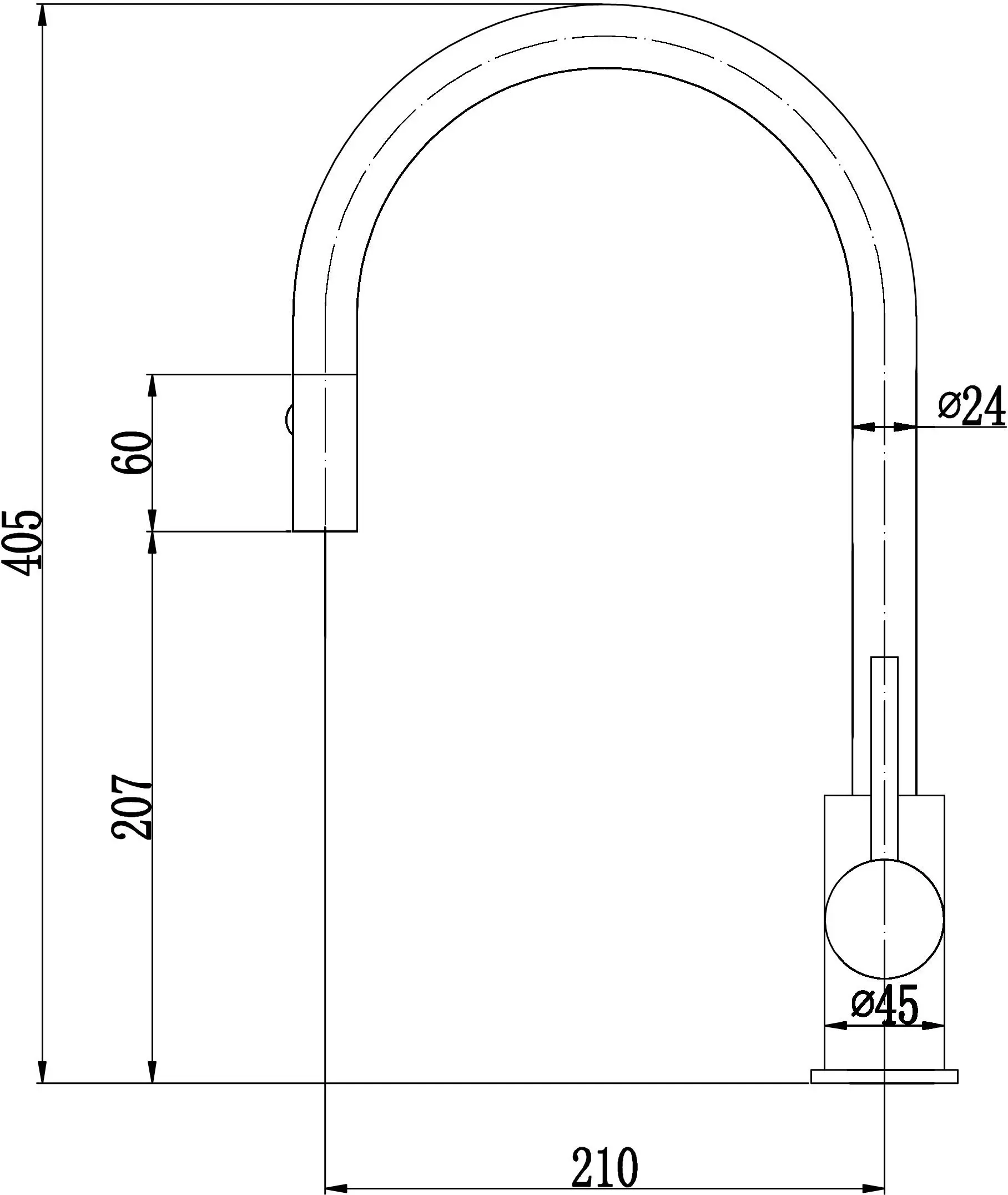 Casa Pull-out Sink Mixer Tap Matt Black CASA1016SB-B