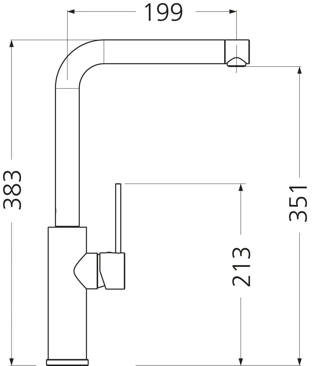 Oliveri Mito Right Angle Chrome Mixer Tap MT0039C