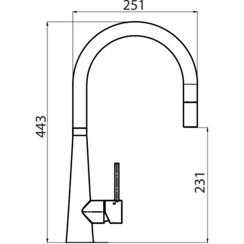 Oliveri Essente Goose Neck Pull Out Mixer Tap SS2525