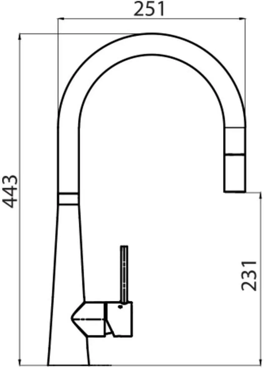 Oliveri Essente Goose Neck Pullout Kitchen Mixer Tap Gunmetal SS2525-GM