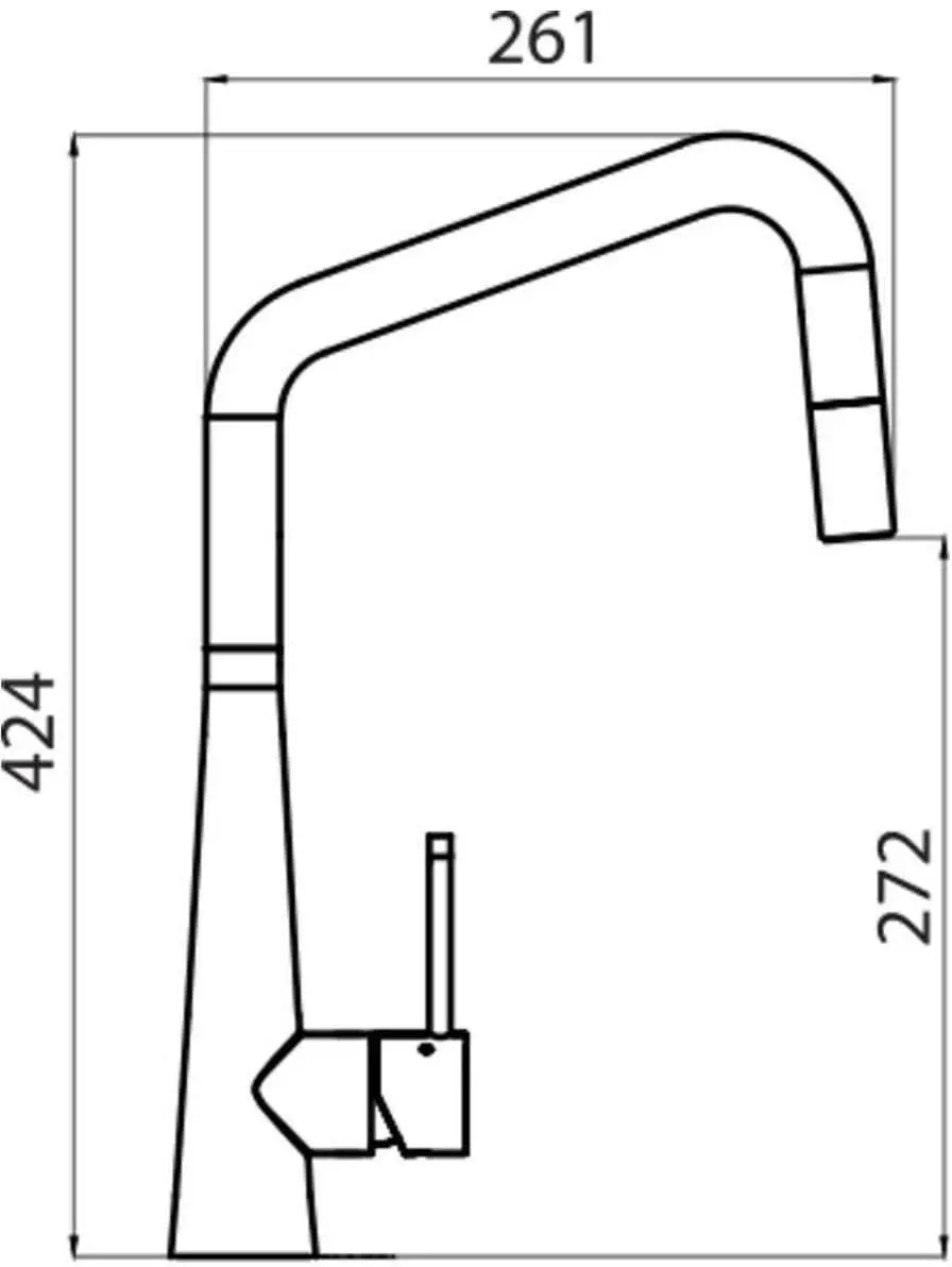 Oliveri Essente Square Neck Pull Out Mixer Tap Gun Metal SS2575-GM