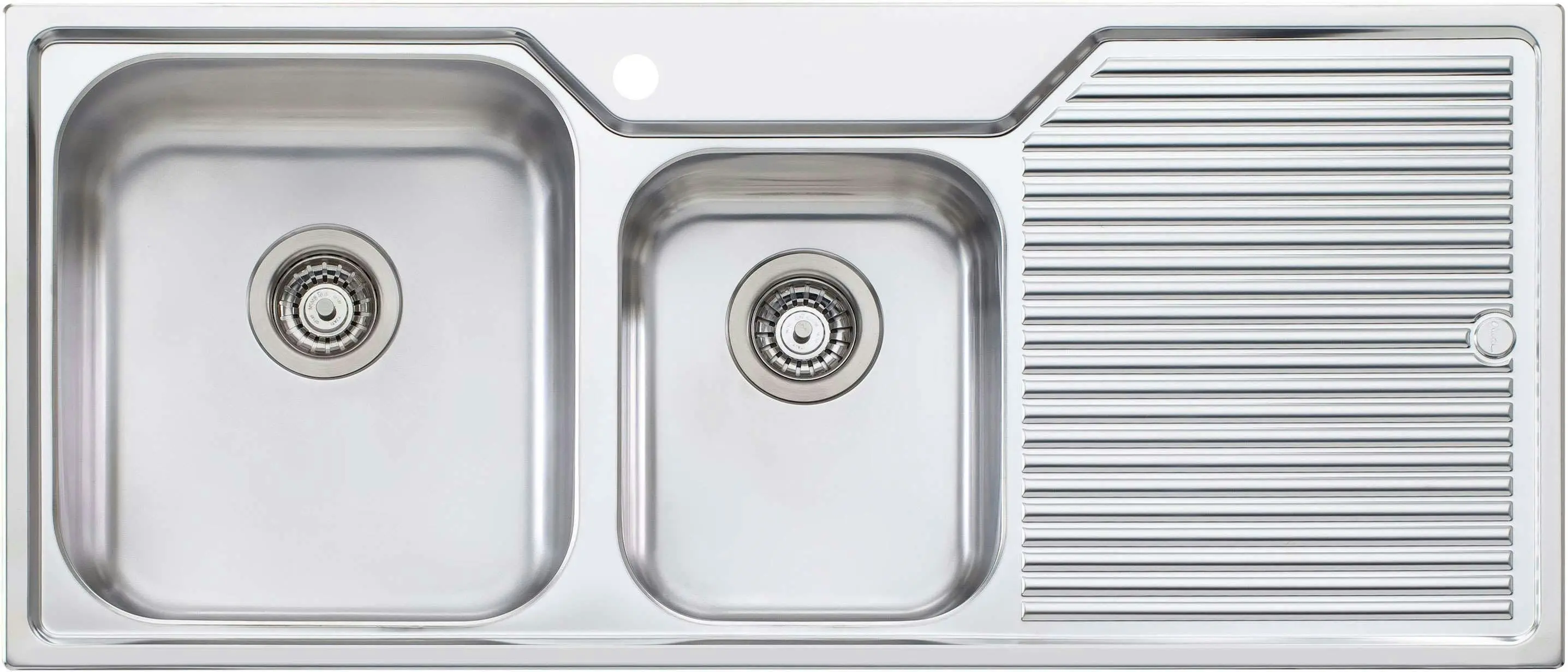 Oliveri Nu-petite 1 & 3/4 Double Left Hand Bowl Inset Sink With Drainer NP611