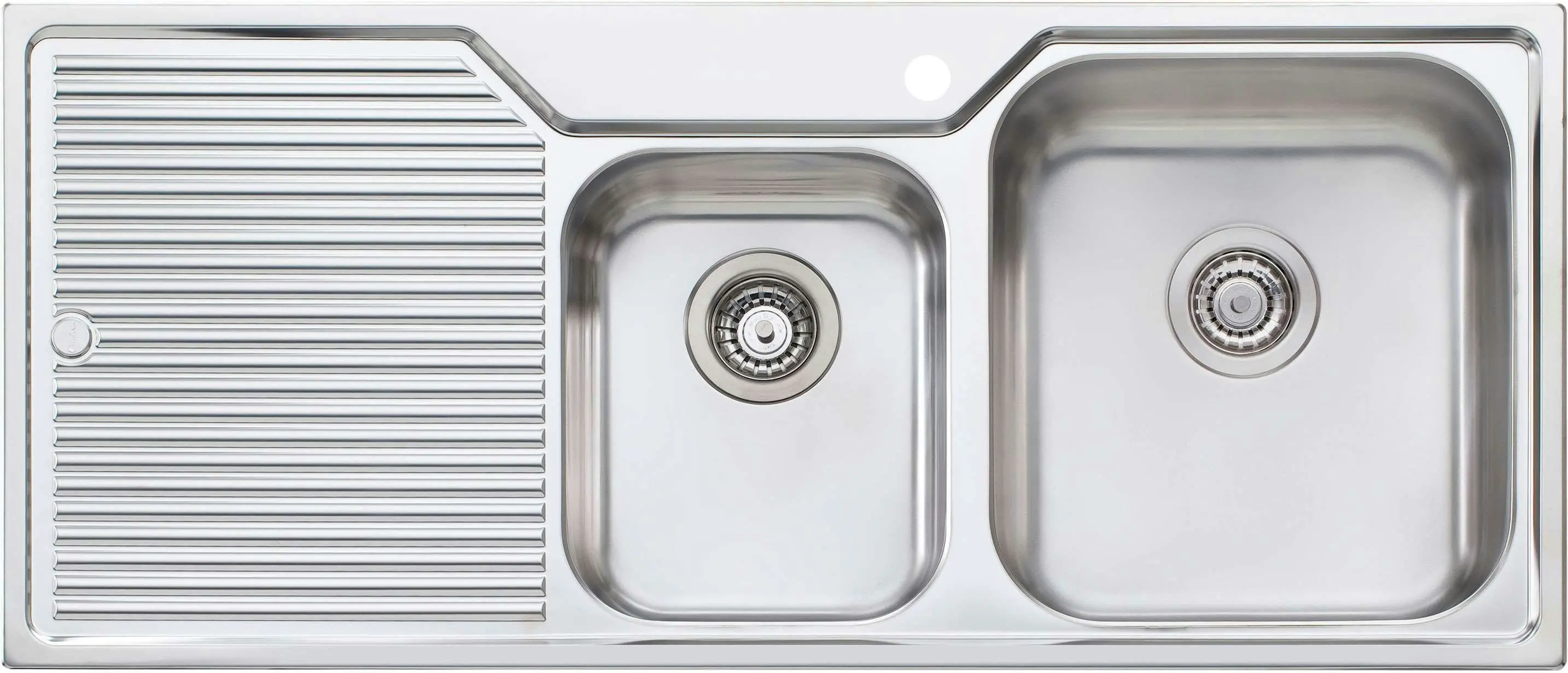 Oliveri Nu-petite 1 & 3/4 Double Right Hand Bowl Inset Sink With Drainer NP612